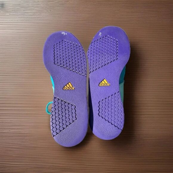 Adidas Powerlift Weightlifting Shoes Mens Sz 8.5  turquoise/yellow/purple - Picture 5 of 8